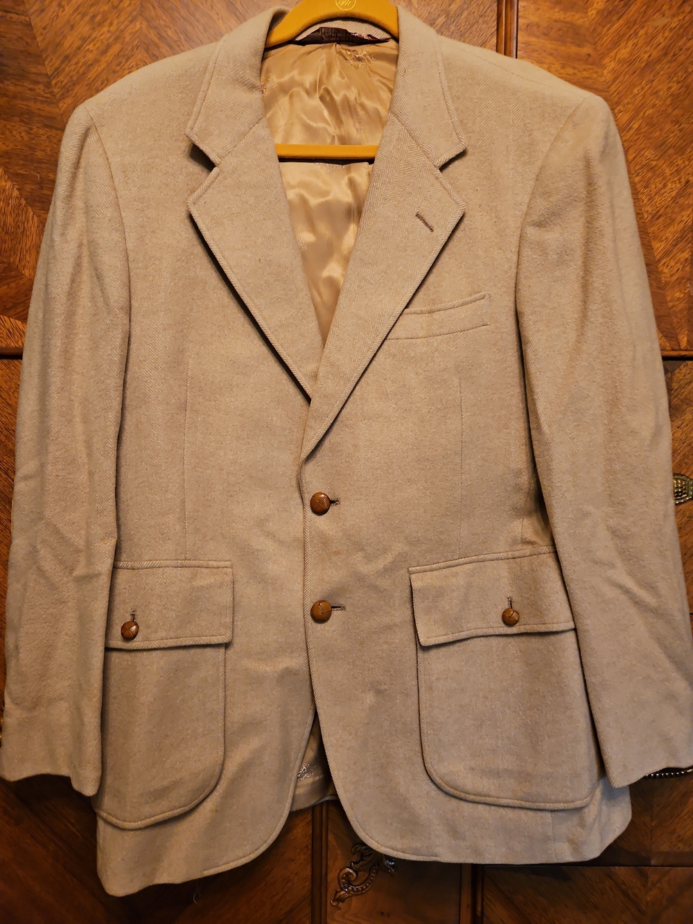 Vintage Size 40 Regular 100% Cashmere Men's Sport Coat Blazer with Patch Pockets